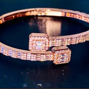 Women’s Rose Gold Plated Diamond Bracelet